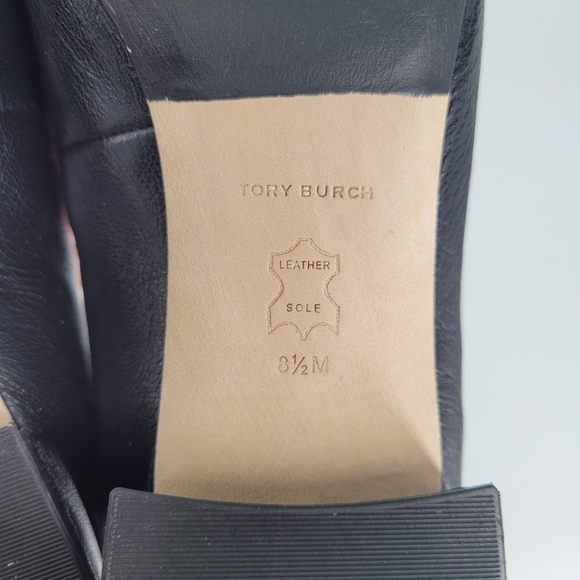 tory burch black Georgia Pointed Toe Flats slip ons loafers size 8.5 - Picture 9 of 11